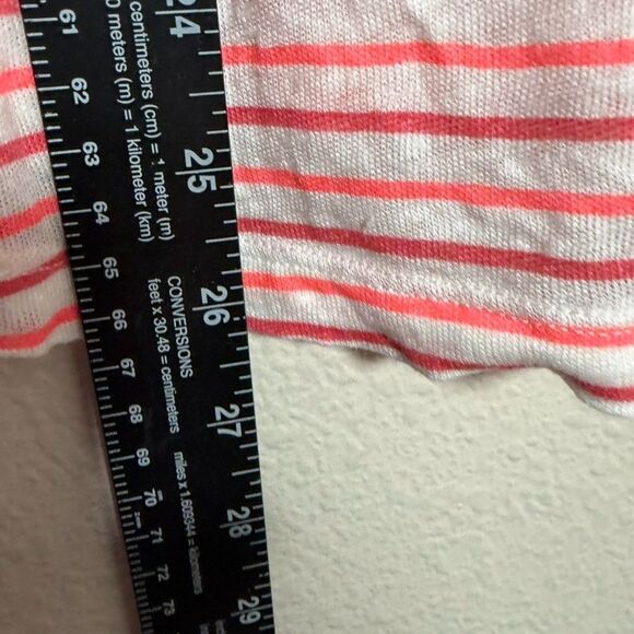 Vineyard Vines T-Shirt Women's Small Pink Striped V-Neck Short Sleeve Linen Top - Picture 5 of 8